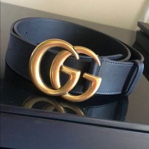 Gucci Leather Belt w/Double G Buckle